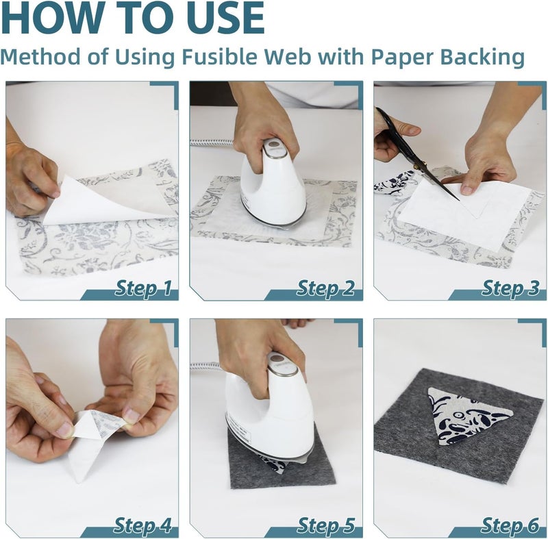 Transparia 21 Sheets, 8.3" x 12" Double Sided Fusible Web with Paper Backing, Light Weight Fusible Webbing for Fabric Applique, Iron on Fusible Bonding Web for Fabric and DIY Craft Making - Image 4